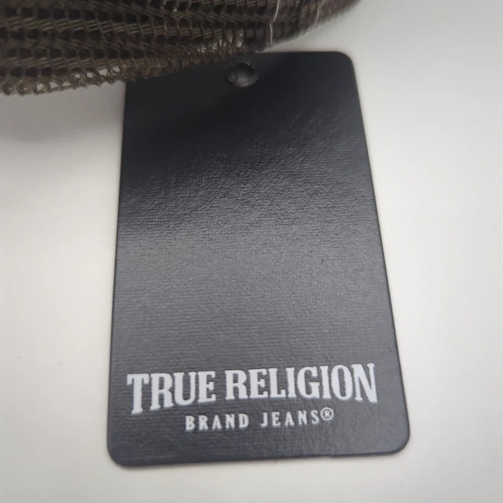 True Religion True Patch Trucker Hat Travertine Tan Brown Snapback TR4232 NEW